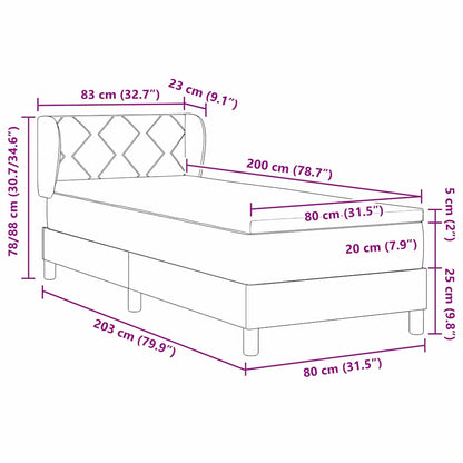 Boxspringbed met hoofdeinde Roze 80 x 200 cm Fluweel