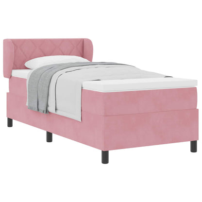 Boxspringbed met hoofdeinde Roze 90 x 200 cm Fluweel