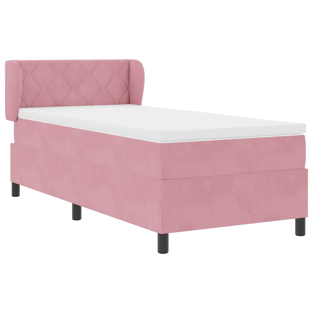 Boxspringbed met hoofdeinde Roze 90 x 200 cm Fluweel