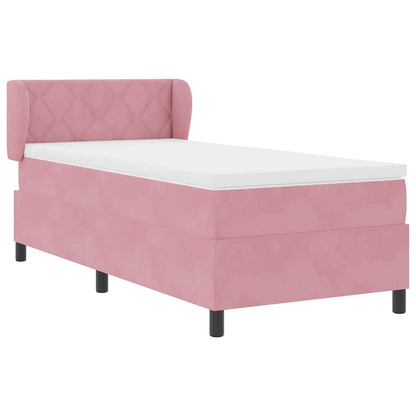 Boxspringbed met hoofdeinde Roze 90 x 200 cm Fluweel