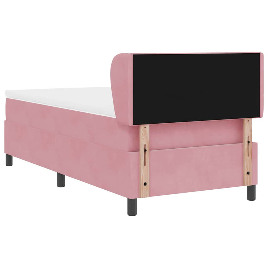 Boxspringbed met hoofdeinde Roze 90 x 200 cm Fluweel