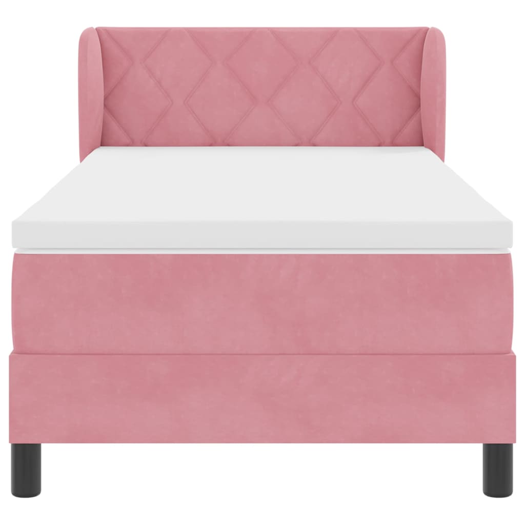 Boxspringbed met hoofdeinde Roze 90 x 200 cm Fluweel