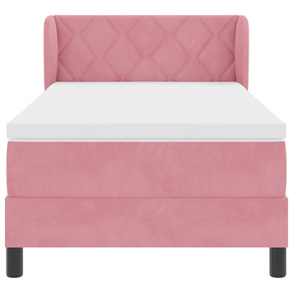 Boxspringbed met hoofdeinde Roze 90 x 200 cm Fluweel