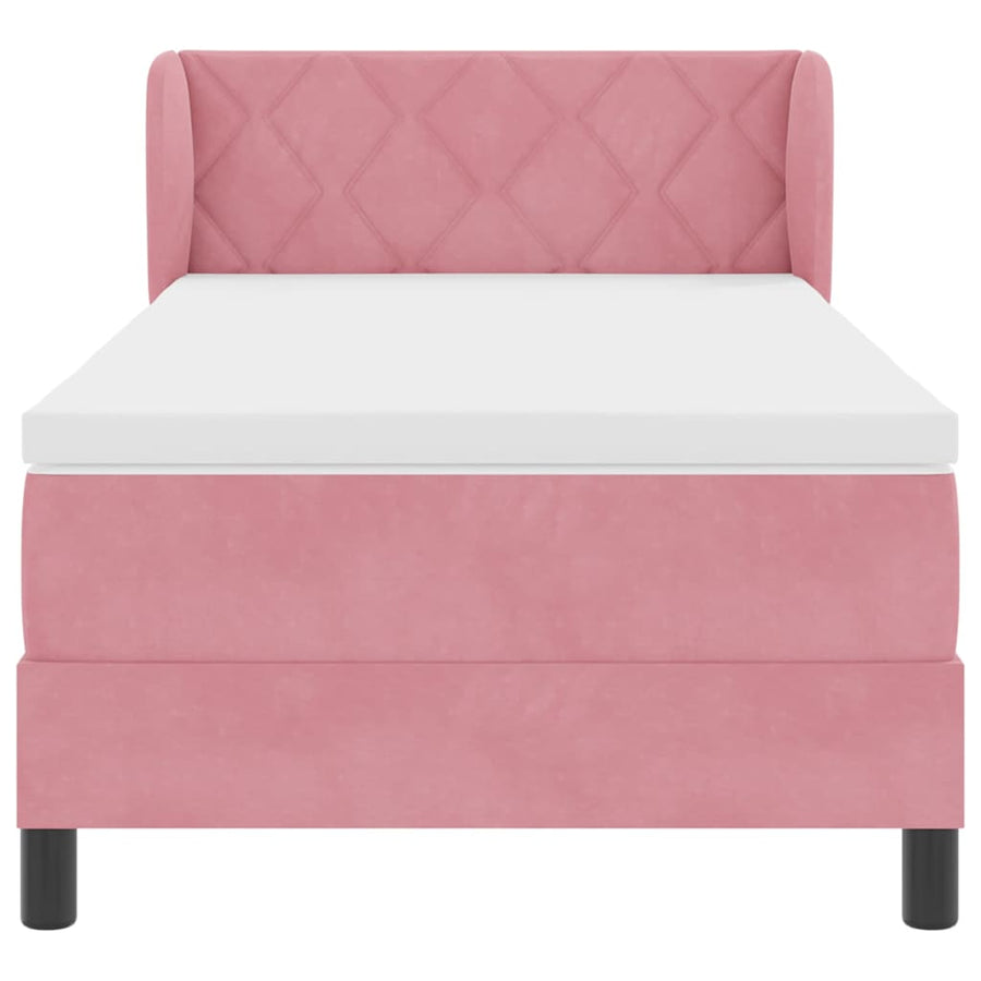 Boxspringbed met hoofdeinde Roze 90 x 200 cm Fluweel