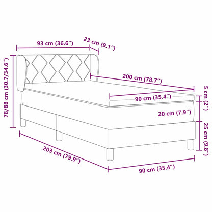 Boxspringbed met hoofdeinde Roze 90 x 200 cm Fluweel