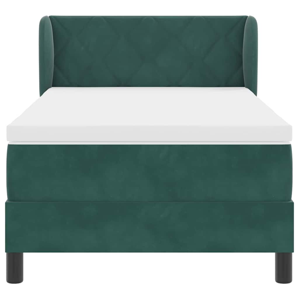 Boxspringbed met hoofdeinde Donkergroen 100 x 200 cm Fluweel