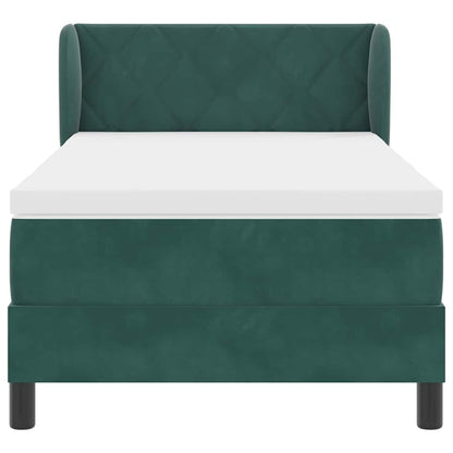 Boxspringbed met hoofdeinde Donkergroen 100 x 200 cm Fluweel