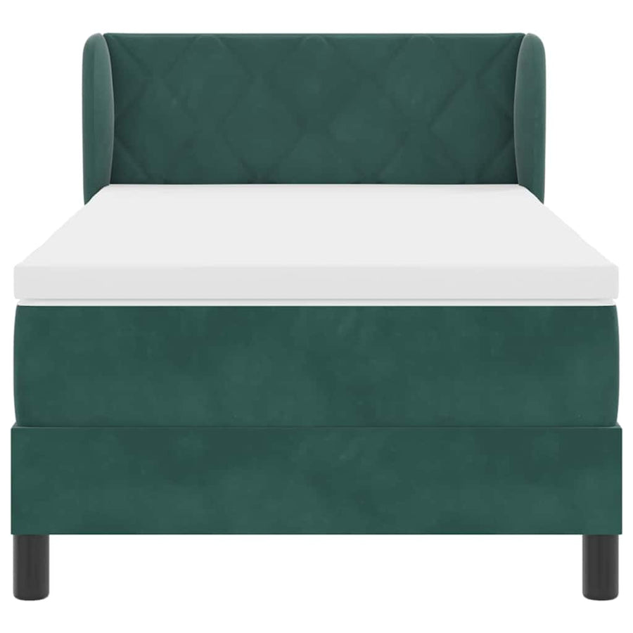 Boxspringbed met hoofdeinde Donkergroen 100 x 200 cm Fluweel