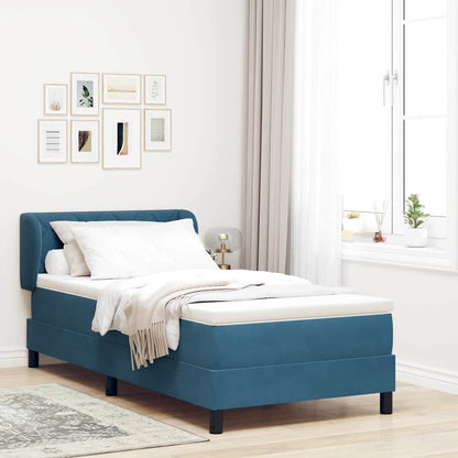 Boxspringbed met hoofdeinde Donkerblauw 100 x 200 cm Fluweel