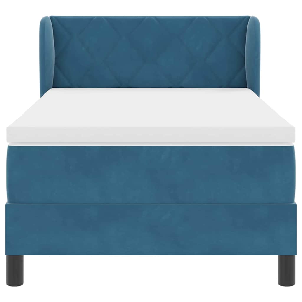 Boxspringbed met hoofdeinde Donkerblauw 100 x 200 cm Fluweel
