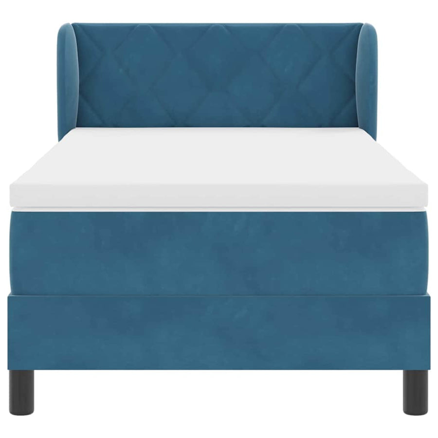 Boxspringbed met hoofdeinde Donkerblauw 100 x 200 cm Fluweel