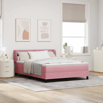 Boxspringbed met hoofdeinde Roze 140 x 190 cm Fluweel