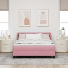 Boxspringbed 140x190 cm roze fluweel