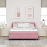 Boxspringbed 140x190 cm roze fluweel