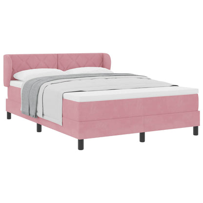 Boxspringbed met hoofdeinde Roze 140 x 190 cm Fluweel