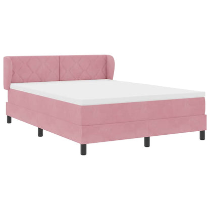 Boxspringbed met hoofdeinde Roze 140 x 190 cm Fluweel
