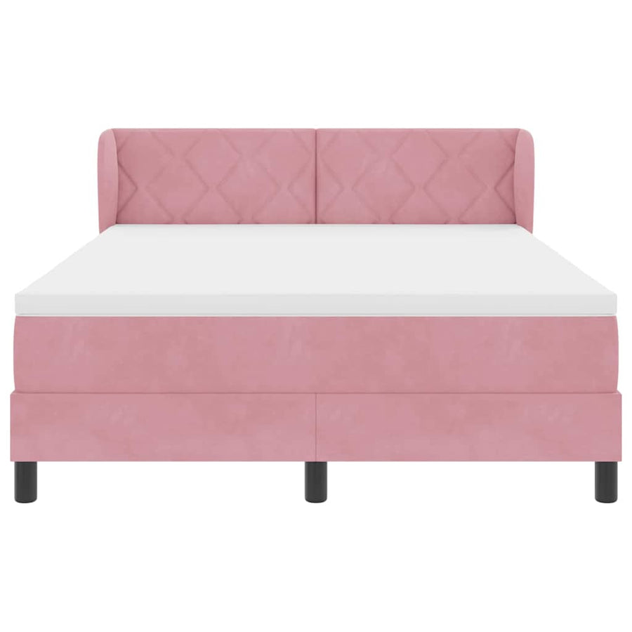 Boxspringbed met hoofdeinde Roze 140 x 190 cm Fluweel