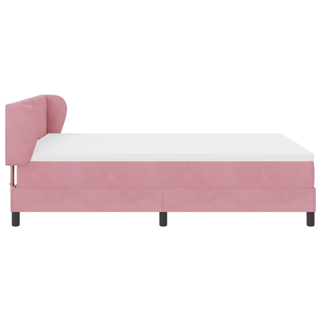 Boxspringbed met hoofdeinde Roze 140 x 190 cm Fluweel