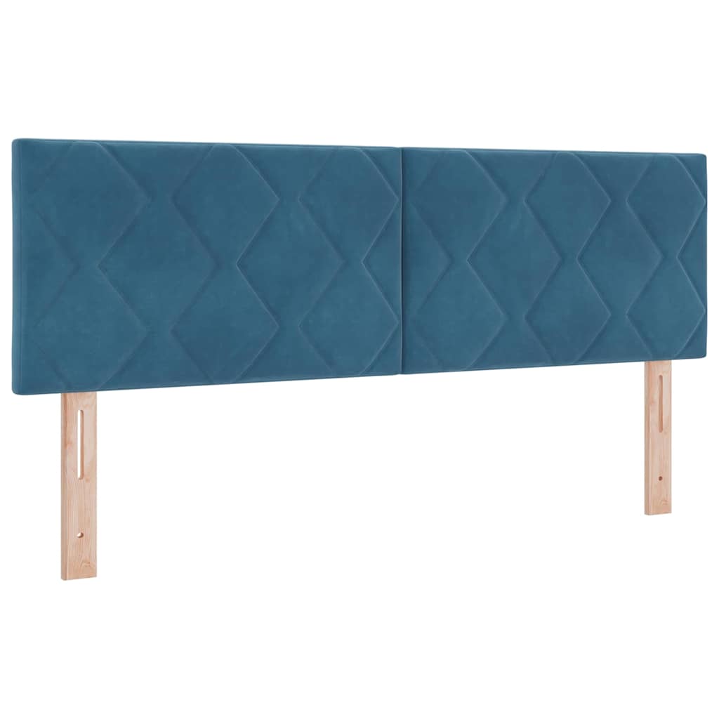 Boxspringbed met hoofdeinde Donkerblauw 140 x 200 cm Fluweel