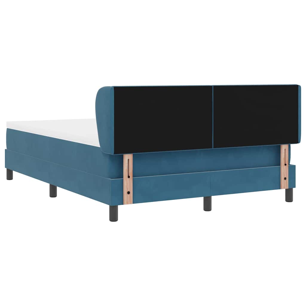 Boxspringbed met hoofdeinde Donkerblauw 140 x 200 cm Fluweel