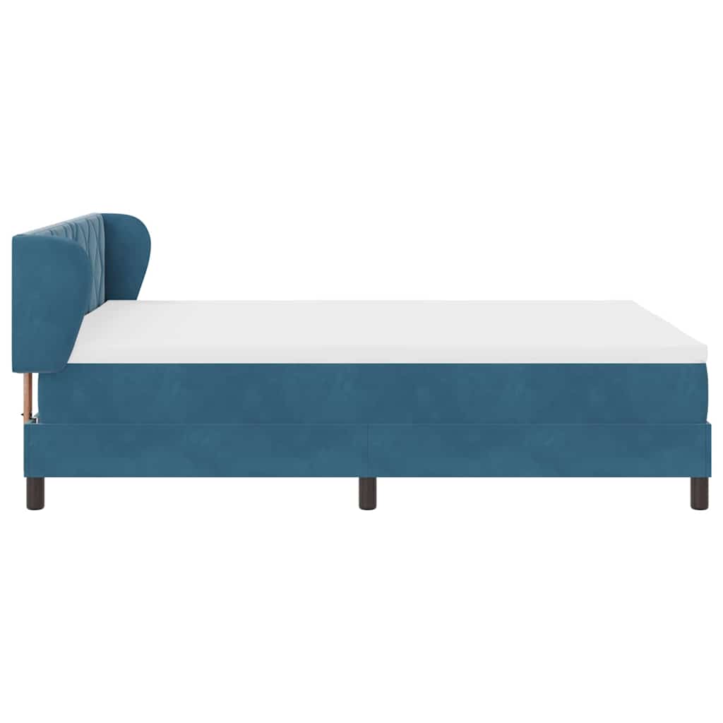 Boxspringbed met hoofdeinde Donkerblauw 140 x 200 cm Fluweel