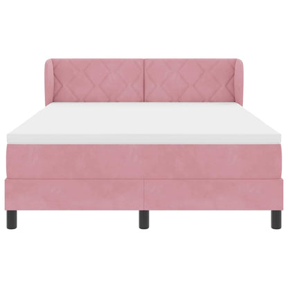 Boxspringbed met hoofdeinde Roze 140 x 200 cm Fluweel