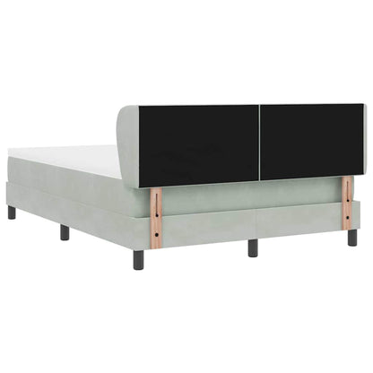 Boxspringbed met hoofdeinde Lichtgrijs 160 x 200 cm Fluweel