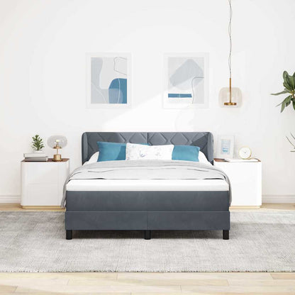 Boxspringbed met hoofdeinde Donkergrijs 160 x 200 cm Fluweel