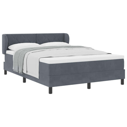 Boxspringbed met hoofdeinde Donkergrijs 160 x 200 cm Fluweel