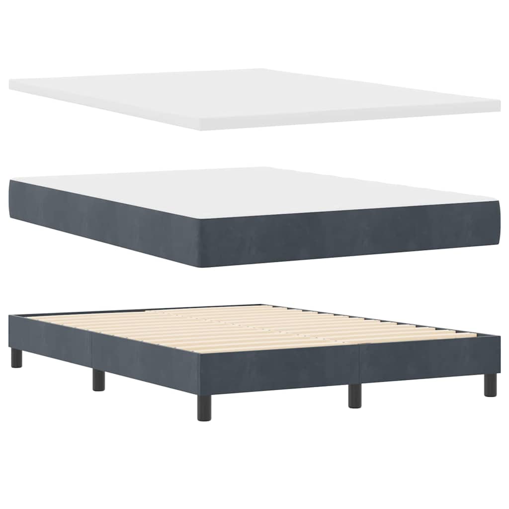 Boxspringbed met hoofdeinde Donkergrijs 160 x 200 cm Fluweel