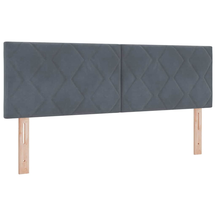 Boxspringbed met hoofdeinde Donkergrijs 160 x 200 cm Fluweel