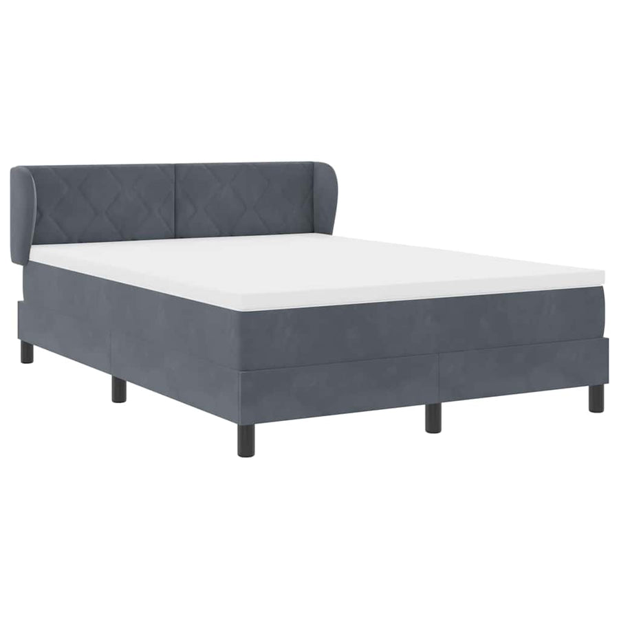 Boxspringbed met hoofdeinde Donkergrijs 160 x 200 cm Fluweel