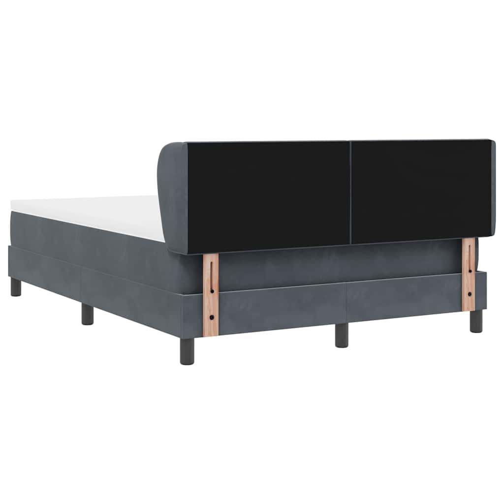 Boxspringbed met hoofdeinde Donkergrijs 160 x 200 cm Fluweel