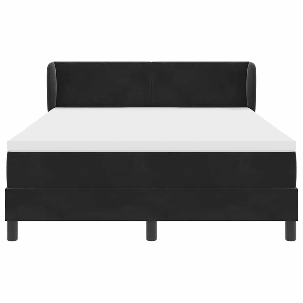 Boxspringbed met hoofdeinde Zwart 160 x 200 cm Fluweel