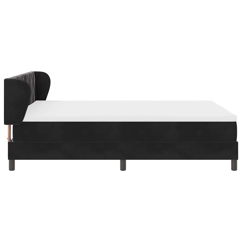 Boxspringbed met hoofdeinde Zwart 160 x 200 cm Fluweel
