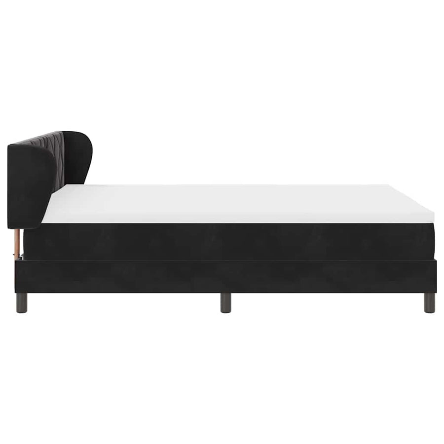 Boxspringbed met hoofdeinde Zwart 160 x 200 cm Fluweel