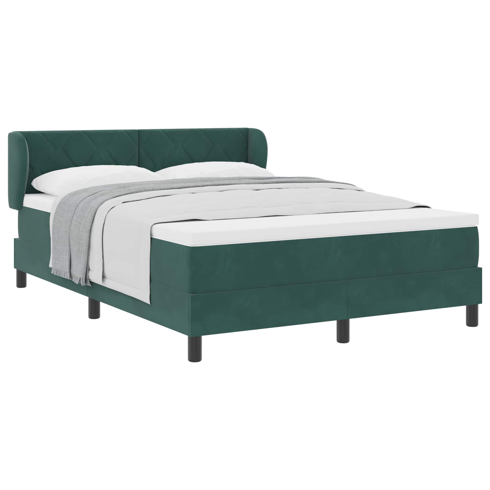 Boxspringbed met hoofdeinde Donkergroen 160 x 200 cm Fluweel