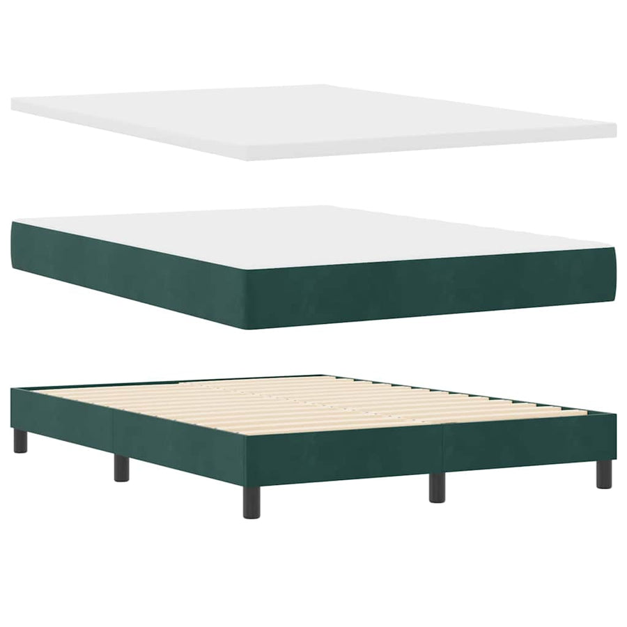 Boxspringbed met hoofdeinde Donkergroen 160 x 200 cm Fluweel