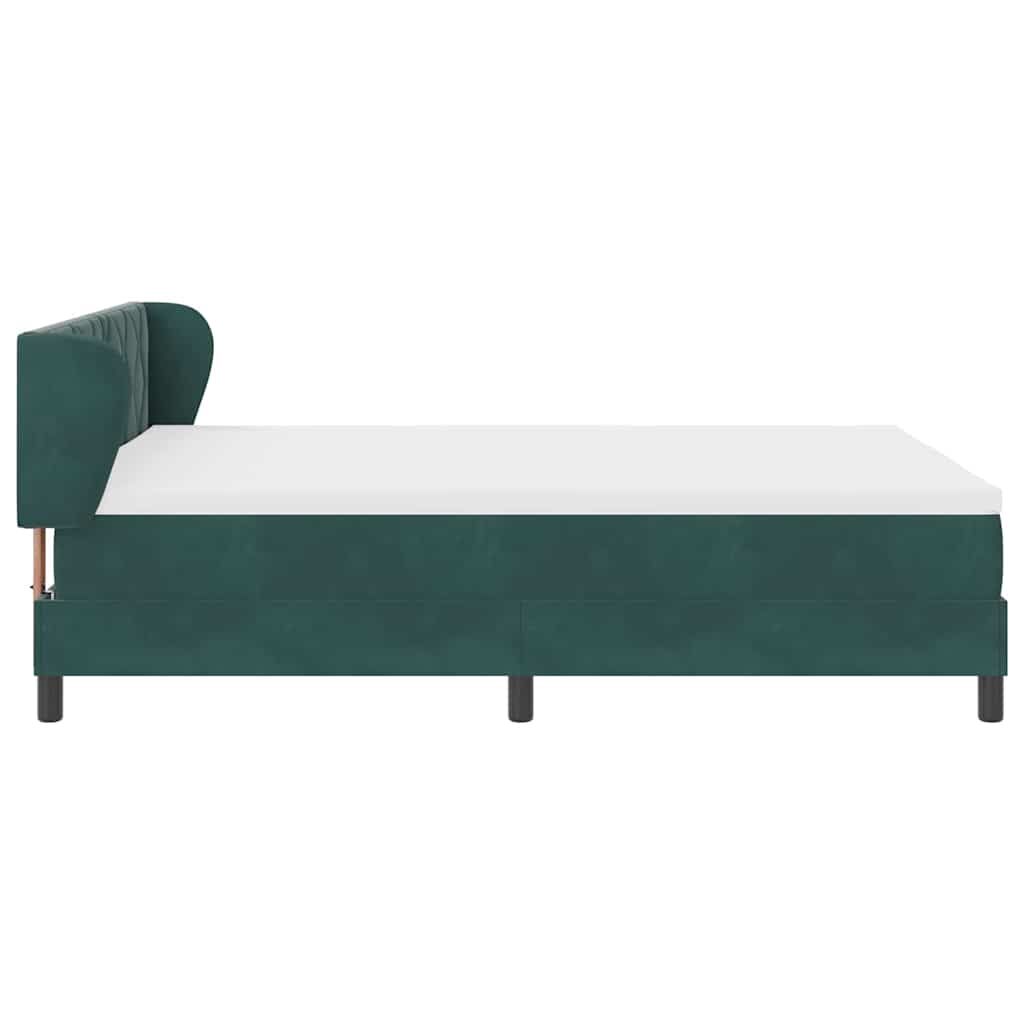 Boxspringbed met hoofdeinde Donkergroen 160 x 200 cm Fluweel
