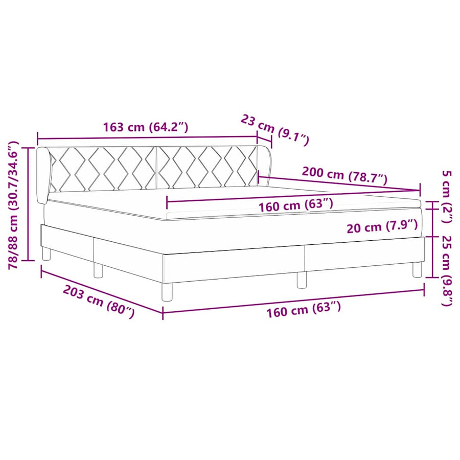 Boxspringbed met hoofdeinde Donkergroen 160 x 200 cm Fluweel