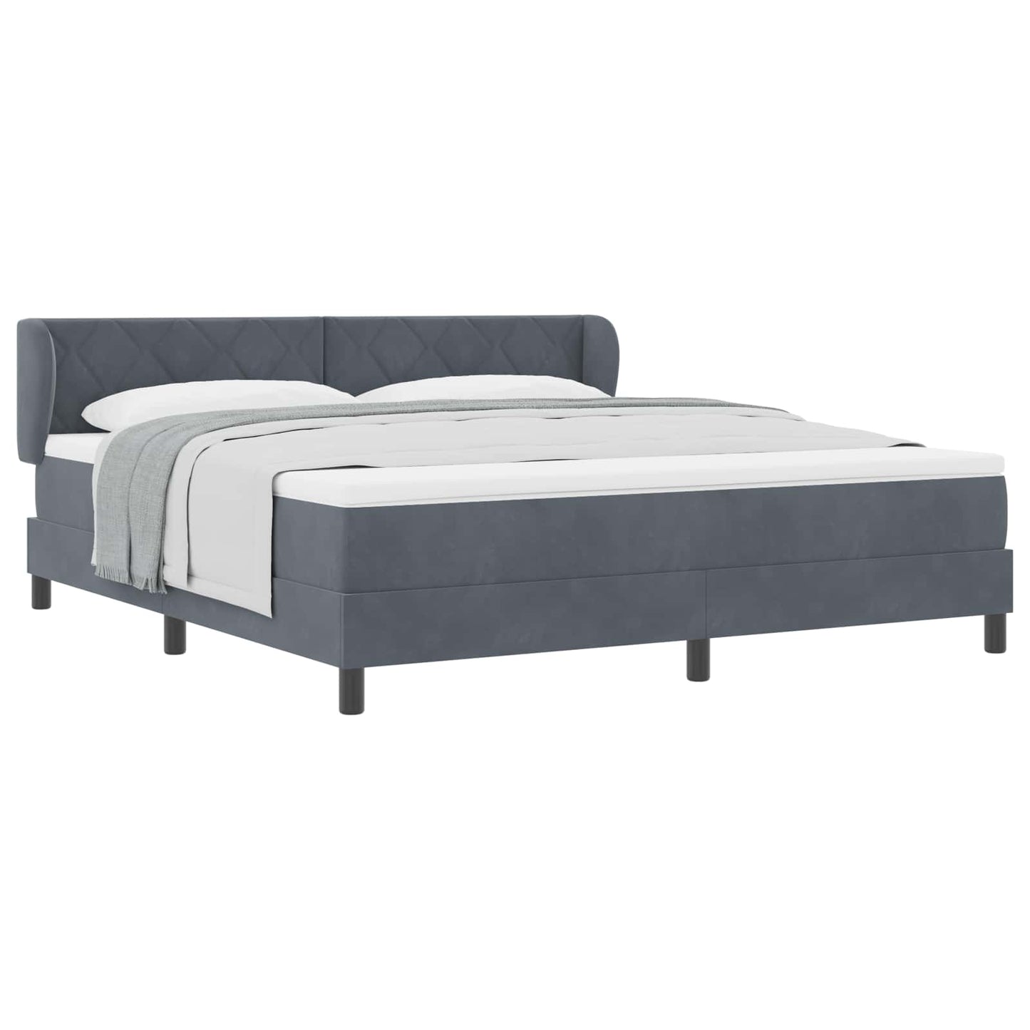 Boxspringbed met hoofdeinde Donkergrijs 180 x 200 cm Fluweel