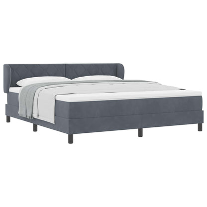 Boxspringbed met hoofdeinde Donkergrijs 180 x 200 cm Fluweel