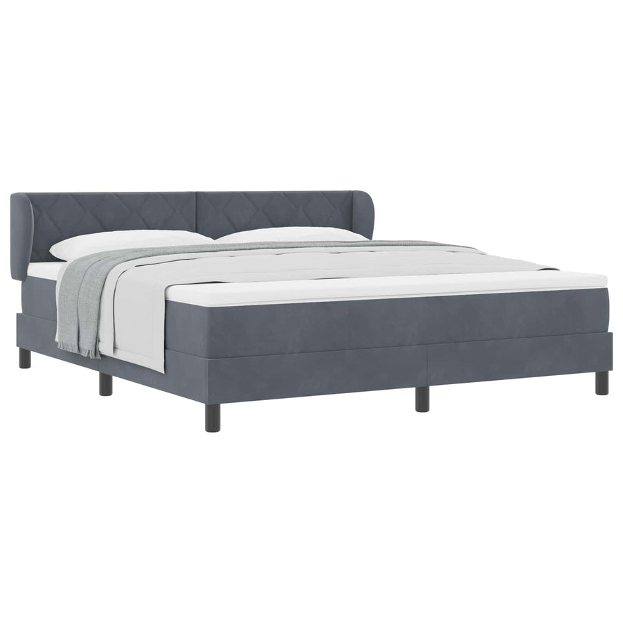 Boxspringbed met hoofdeinde Donkergrijs 180 x 200 cm Fluweel