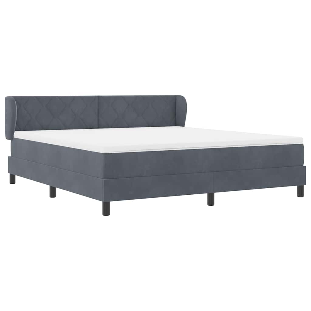 Boxspringbed met hoofdeinde Donkergrijs 180 x 200 cm Fluweel