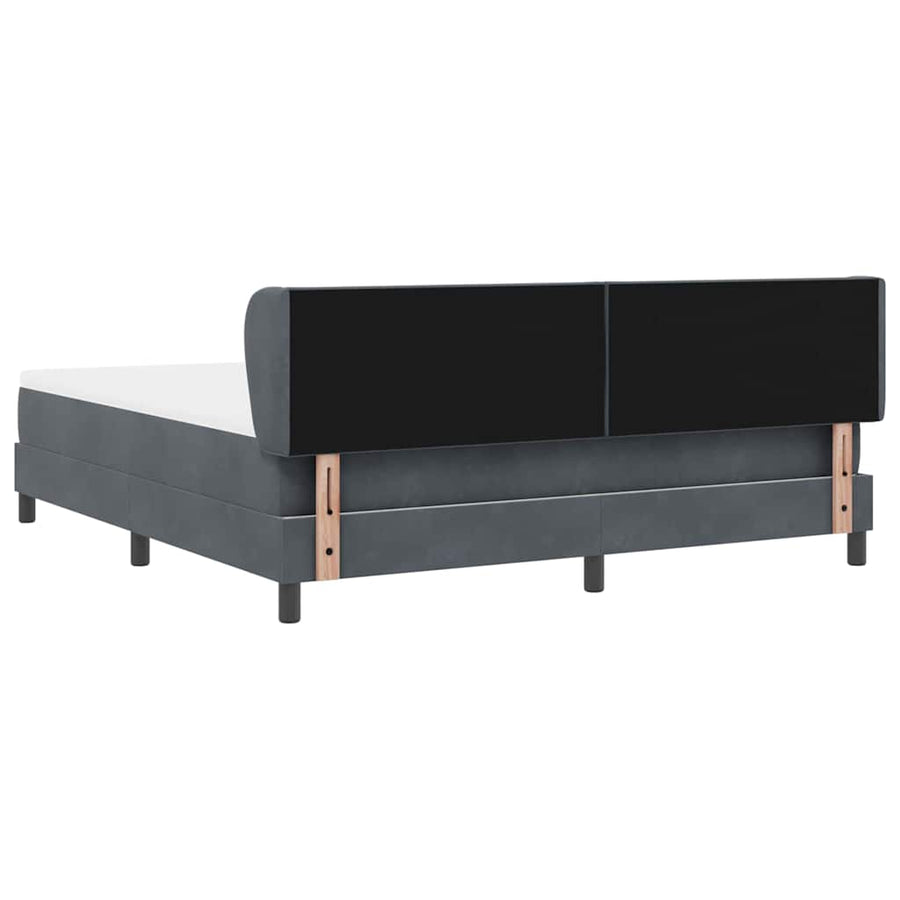 Boxspringbed met hoofdeinde Donkergrijs 180 x 200 cm Fluweel