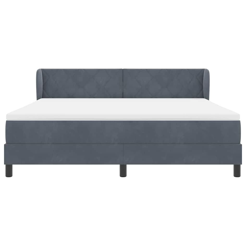 Boxspringbed met hoofdeinde Donkergrijs 180 x 200 cm Fluweel
