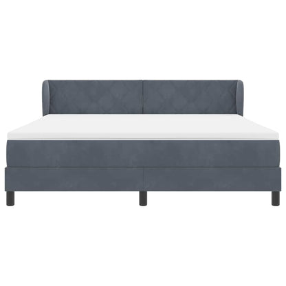 Boxspringbed met hoofdeinde Donkergrijs 180 x 200 cm Fluweel