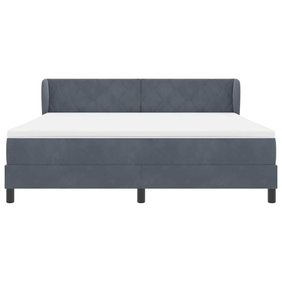 Boxspringbed met hoofdeinde Donkergrijs 180 x 200 cm Fluweel