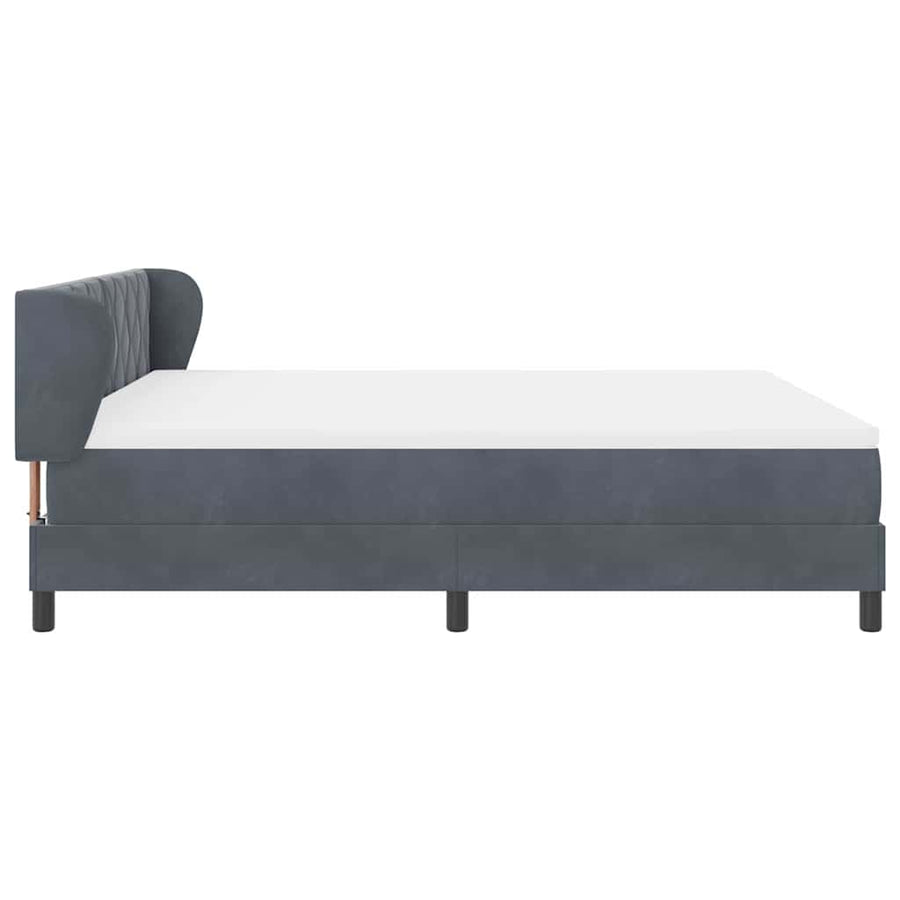 Boxspringbed met hoofdeinde Donkergrijs 180 x 200 cm Fluweel