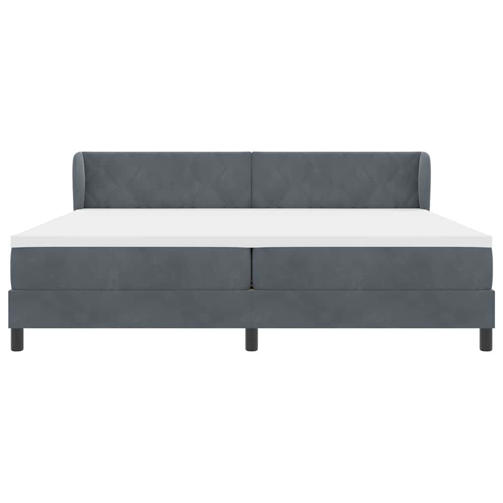 Boxspringbed met matras Donkergrijs 200 x 200 cm Fluweel